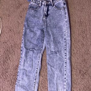 Girls Ripped High Waisted Jeans